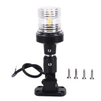 Aramox Led Fold Down Boat Stern Light Boat Anchor Light, 6.7In 5W Marine Boat Stern Anchor Signal Light White Navigation Lamp 3 Nautical Miles Ip66 Waterproof 180 Rotatable Base