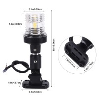 Aramox Led Fold Down Boat Stern Light Boat Anchor Light, 6.7In 5W Marine Boat Stern Anchor Signal Light White Navigation Lamp 3 Nautical Miles Ip66 Waterproof 180 Rotatable Base