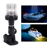 Aramox Led Fold Down Boat Stern Light Boat Anchor Light, 6.7In 5W Marine Boat Stern Anchor Signal Light White Navigation Lamp 3 Nautical Miles Ip66 Waterproof 180 Rotatable Base