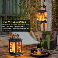 Haoyishu Solar Lanterns Outdoor Hanging Solar Lantern Flickering Flame Solar Lights Decorative Solar Garden Lanterns Outdoor Waterproof Led Lantern Lights For Garden Patio Pathway Yard, 2 Pack