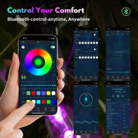 Outdoor String Lights Color Changing - 48Ft Sync With Music Led Patio Lights Outdoor Waterproof With App And Remote Hanging 15 Rgb Bulb Create Ambience For Garden, Cafe, Backyard, Christmas, Party