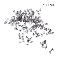 Heyiarbeit 100Pcs T5 Clips Bracket Hanger For Led Light Tube, Led Fluorescent Tube Light Fixture, Nickel-Plated Manganese Steel