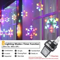 Christmas Snowflake Lights, 17.22Ft 264 Led Icicle Lights Outdoor With 22 Drops, 8 Modes Waterproof Connectable Christmas Light For Eaves, Wedding, Garden, Yard, Indoor Outdoor Xmas Decor (Multicolor)