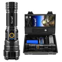 Flashlights Led High Lumens Rechargeable, Goreit 950000 Lumens Xhp70.2 Super Bright Flashlight, Flash Light Battery Powered, Powerful Handheld Flashlight With Holster For Emergency Camping Hiking Gift