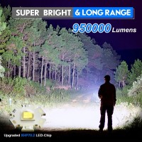 Flashlights Led High Lumens Rechargeable, Goreit 950000 Lumens Xhp70.2 Super Bright Flashlight, Flash Light Battery Powered, Powerful Handheld Flashlight With Holster For Emergency Camping Hiking Gift