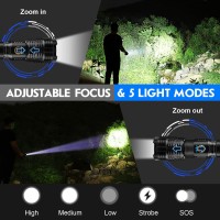 Flashlights Led High Lumens Rechargeable, Goreit 950000 Lumens Xhp70.2 Super Bright Flashlight, Flash Light Battery Powered, Powerful Handheld Flashlight With Holster For Emergency Camping Hiking Gift