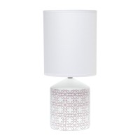 Spruce up the lighting in your home with this fashionably designed table lamp A beautiful repeat pattern printed on the base is paired effortlessly with a clean white fabric shade With a variety of color and print options available you are bound to find t