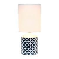 Spruce up the lighting in your home with this fashionably designed table lamp A beautiful repeat pattern printed on the base is paired effortlessly with a clean white fabric shade With a variety of color and print options available you are bound to find t