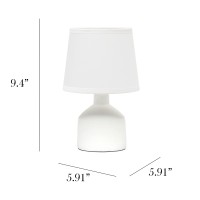 Simple Designs Lt2080-Off Mini Bocksbeutal Concrete Table Lamp, Off White