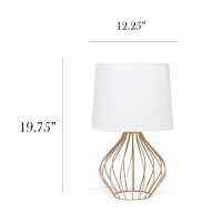 Geometrically Wired Table Lamp White On Copper