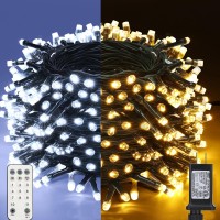 Lyhope Christmas Lights, 65.6Ft 200 Led Christmas Fairy Lights, Warm & White Color Changing String Lights, With Remote 11 Modes 30V Xmas Tree Twinkle Lights For Patio Yard Party Indoor Outdoor Decor