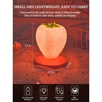 Wlhong Strawberry Night Lightcute Silicone Strawberry Lights Kawaii Room Decorusb Rechargeable Bedside Lamp 3 Gear Touch Light