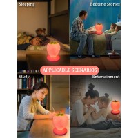 Wlhong Strawberry Night Lightcute Silicone Strawberry Lights Kawaii Room Decorusb Rechargeable Bedside Lamp 3 Gear Touch Light