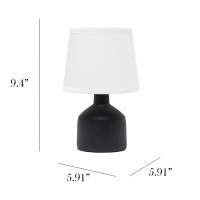 Simple Designs Lt2080-Blk Mini Bocksbeutal Concrete Table Lamp, Black