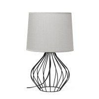 Geometrically Wired Table Lamp Gray On Black