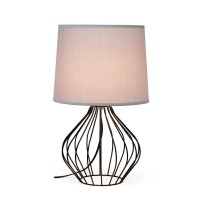 Geometrically Wired Table Lamp Gray On Black