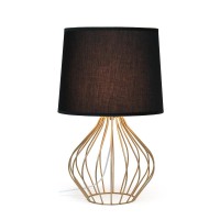 Geometrically Wired Table Lamp Black On Copper