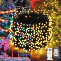 Lyhope Christmas Lights, 98.4Ft 300 Led Christmas Fairy Lights, Warm White & Multi Color Changing String Lights, With Remote 11 Modes 30V Xmas Tree Lights For Patio Yard Party Indoor Outdoor Decor