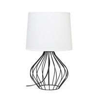 Geometrically Wired Table Lamp White On Black