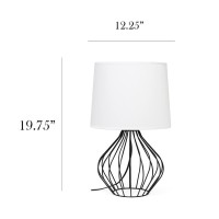 Geometrically Wired Table Lamp White On Black