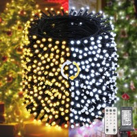 Lyhope Christmas Lights, 196.8Ft 600 Led Christmas Fairy Lights, Warm White & Multi Color Changing String Lights, With Remote 11 Modes 30V Xmas Tree Lights For Patio Yard Party Indoor Outdoor Decor