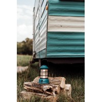 Barebones Forest Lantern - Vintage Style Railroad Lantern - Camping Light With Adjustable Brightness And Rechargeable Battery (Teal)