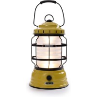 Barebones Forest Lantern - Vintage Style Railroad Lantern - Camping Light With Adjustable Brightness And Rechargeable Battery (Dusty Yellow)