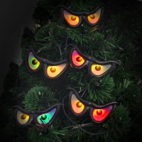 Halloween Flashing Spooky Eyes Lights 5 Pcs Auto Color Changing Light Up Eyeball Halloween Decorations Battery Operated String