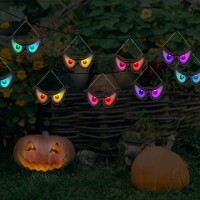 Halloween Flashing Spooky Eyes Lights 5 Pcs Auto Color Changing Light Up Eyeball Halloween Decorations Battery Operated String