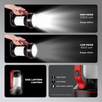 Decovolt Rechargeable Spotlight Super Bright 12000 Lumen Led Flashlight Handheld Spotlight 10000Mah Long Lasting Large Flashlight Searchlight For Camping Outdoor Hunting Emergency As Gift