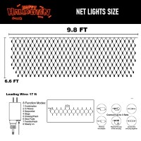 Dazzle Bright Halloween 200 Led Net Lights 98 Ft X 66 Ft Connectable Mesh Lights With 8 Lighting Modes Halloween Decorations