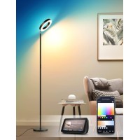 Xmcosy Floor Lamp, 2400Lm Smart Rgbw Led Standing Lamp With Modern Double-Side Lighting, Wifi App Control, Works With Alexa, 2700K-6400K Color Changing Dimmable Tall Lamps For Living Room Bedroom