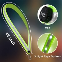 Oliker Led Night Running Gear High Visibility Led Flashing Sash Outdoor Running Cycling Hiking Jogging Rechargeable Illuminating