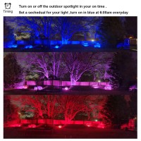 Ruicaikun Spotlight For Yard,Led Spotlight 10W Rgb Spotlight Outdoor With Us Plug And Remote Control,12V Dimmable Colored Spotlights,Waterproof Outdoor Rgb Pool Lights For Decoration(2Pack)