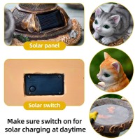 Gardenfans Cat Garden Figurines Outdoor Decor Outdoor Solar Statue With Led Lights For Patio Lawn Yard Art Decoration Housewar