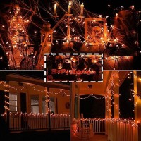 Toodour Orange Halloween Lights 75Ft 300 Count Incandescent Halloween String Lights Ul Certified Connectable Mini Bulbs Orange