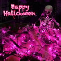 Toodour Purple Halloween Lights 75Ft 300 Count Incandescent Halloween String Lights Ul Certified Connectable Mini Bulbs Hallow