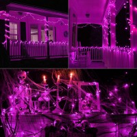 Toodour Purple Halloween Lights 75Ft 300 Count Incandescent Halloween String Lights Ul Certified Connectable Mini Bulbs Hallow