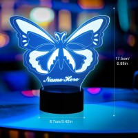 Oxyefei Personalized Butterfly Night Light Custom Name Led Lamp 3D Heart-Shaped Butterfly Lamp Bedroom Decoration Best Gift For Kids Adult Girls Christmas Valentine'S Day (Love)