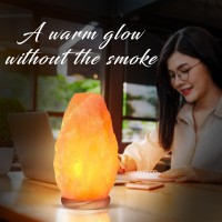 Himalayan Glow Natural Himalayan Salt Lamp With Dimmer Switch All Natural And Handcrafted With Wooden Base 68 Lbs