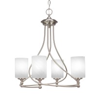 Capri 4 Light Chandelier Shown In Brushed Nickel Finish With 4