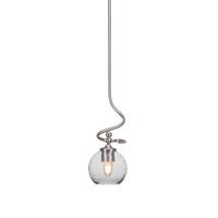 Capri Stem Mini Pendant With Hang Straight Swivel Shown In Brushed Nickel Finish With 5.75