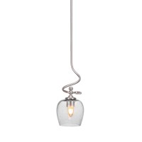 Capri Stem Mini Pendant With Hang Straight Swivel Shown In Brushed Nickel Finish With 6