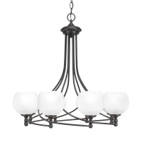 Capri 8 Light Chandelier Shown In Dark Granite Finish With 5.75