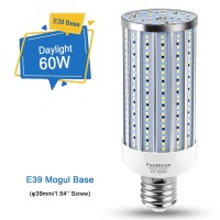 Led Corn Light Bulb 500W Equivalent 60W 6000Lumen 6500K E39 Mogul Base Led Corn Bulb Large Area Cool Daylight White Corn Lamp For Indoor Outdoor Garage Warehouse Factory Workshop Backyard Barn