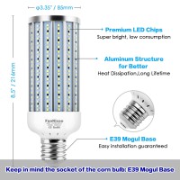 Led Corn Light Bulb 500W Equivalent 60W 6000Lumen 6500K E39 Mogul Base Led Corn Bulb Large Area Cool Daylight White Corn Lamp For Indoor Outdoor Garage Warehouse Factory Workshop Backyard Barn