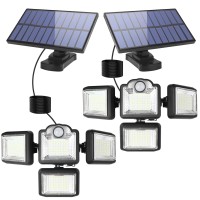 Awaydark Solar Lights Outdoor Motion Sensor Flood Light - Solar Powered Security Lights Outside Waterproof With 4 Lighting Mode Indoor Lights For House - Led Wall Light With Remote & Cord