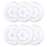 Motion Sensor Lights Indoor, Star-Spangled High Cri Stick On Stair Puck Lights Battery Operated, Cordless Led Step Night Light For Under Cabinet, Hallway, Stairway, Closet, Kitchen (Cool White, 6Pack)