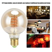 Youthink Light, G80 Led Bulb Dimmable Vintage Flexible Filament E27 Lamp Holder 4W Warm Light Gold 110V For Home Bar