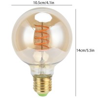 Youthink Light, G80 Led Bulb Dimmable Vintage Flexible Filament E27 Lamp Holder 4W Warm Light Gold 110V For Home Bar